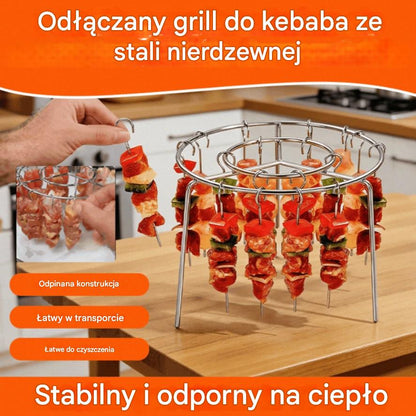 Wyjmowany ruszt do grilla, okrągły wiszący ruszt do grilla ze stali nierdzewnej