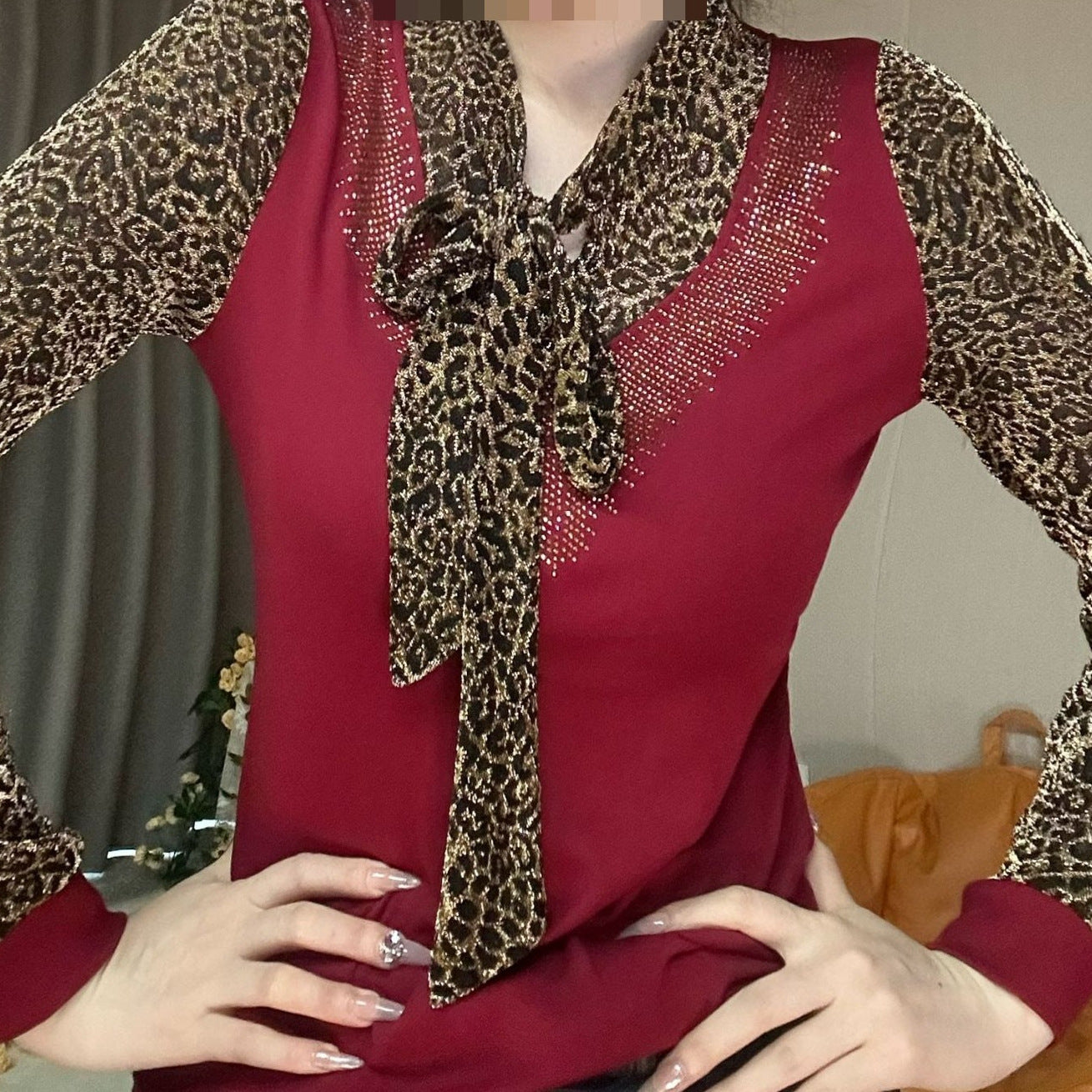 ⛄❄️【XL-6XL】🧶 Jesień i zima 2024 2024 Lampart Print Długi sweter z dzianiny duży rozmiar 3845367