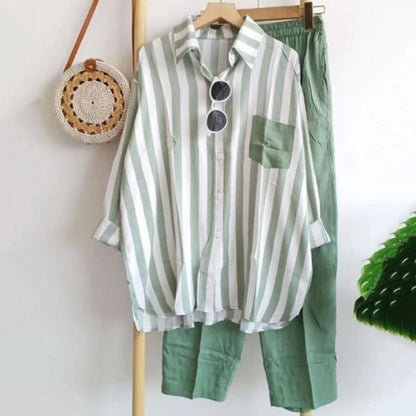 [S-5XL] 🌸 Damski prążkowany casualowy komplet dwuczęściowy (wiosna–lato) – przyjemny dla skóry i wygodny