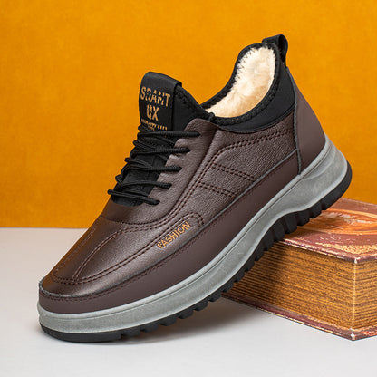 🏆🔥【39-45】2025 Pánska zimná ležérna športová obuv, pravá koža, vodeodolná, s mäkkou podrážkou a zamatom, nová