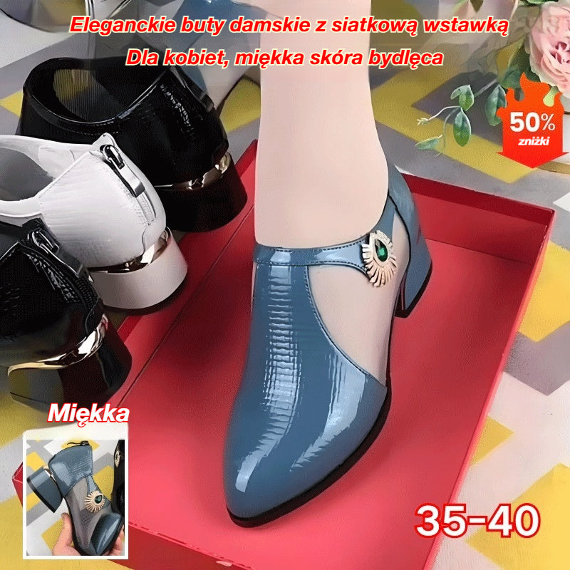 🔥👠 [Rozmiary 35-40] 🏆💖 Nowe eleganckie czółenka damskie na słupku, ażurowe, miękka skóra, lekkie i przewiewne