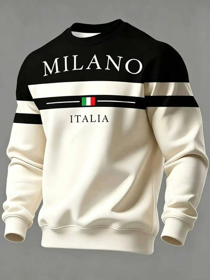 【S-6XL】Muške majice dugih rukava s natpisom „Milano Italia”