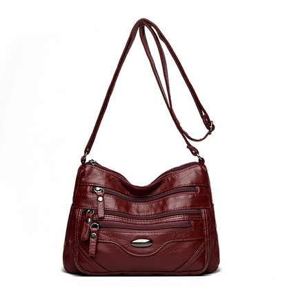 🔥💟Nová crossbody kabelka, všestranná a elegantná, s viacerými priehradkami, vhodná pre ženy stredného veku, s pranou povrchovou úpravou.