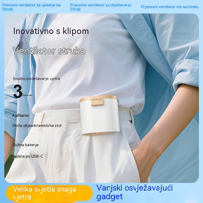 🔥【Kupite 1, dobijte 1 gratis】🌀 Mini ventilator velike brzine s kopčom za struk.