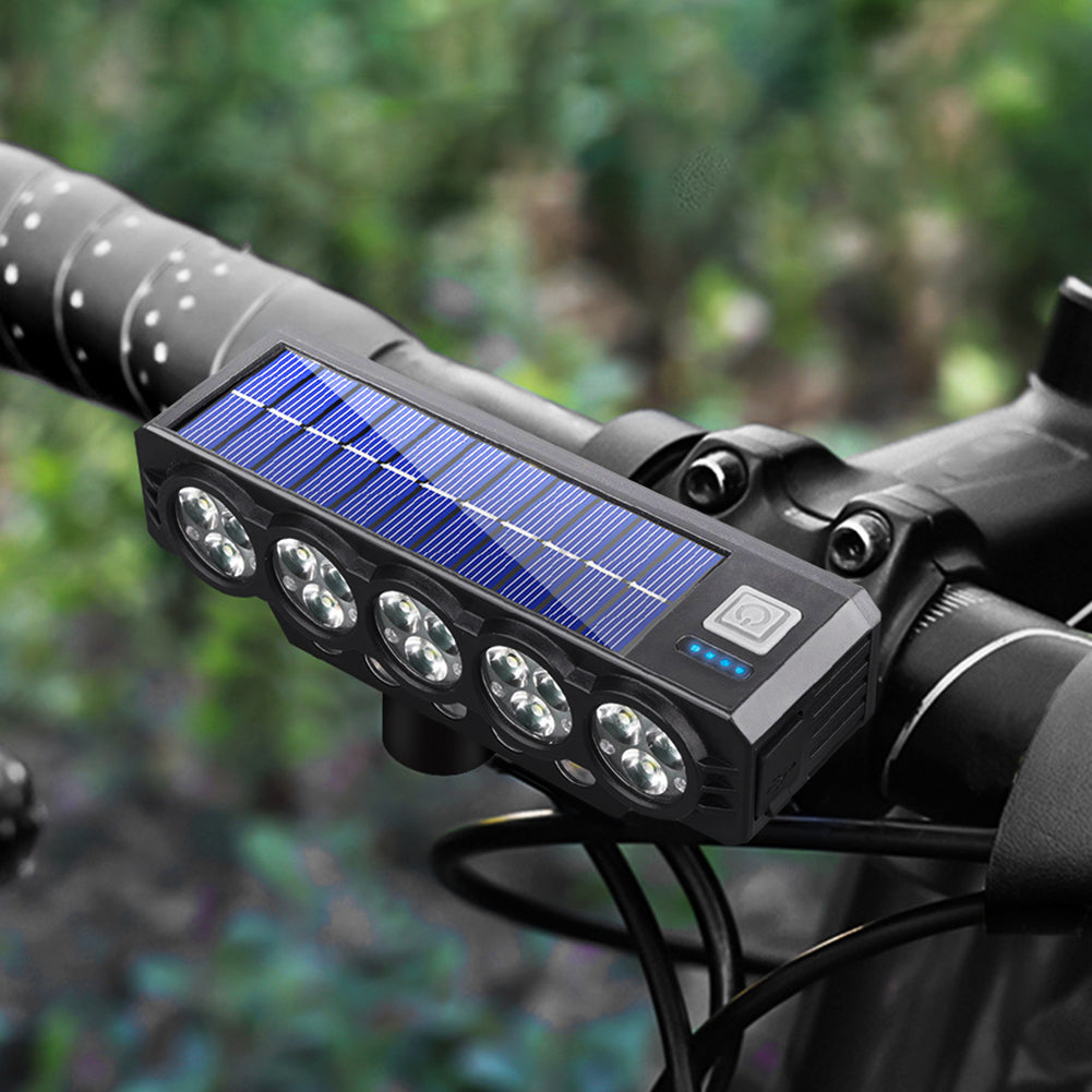 🚨💡 Solarna lampka rowerowa z ładowaniem USB i głośnikiem, idealna do długiej jazdy nocą