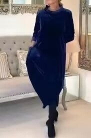 🌈🍃【S-5XL】2025 Jesień/Zima Nowa Wysokiej Jakości Aksamitna Elegancka Sukienka Retro