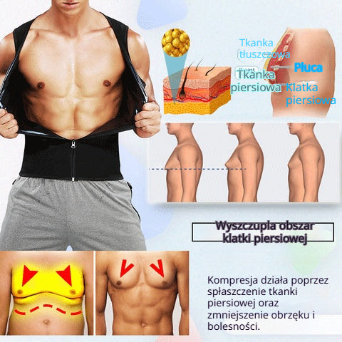 【S-4XL】💪Męska kamizelka modelująca do treningu, intensywne pocenie 🔥, szybkie spalanie tłuszczu ⚡