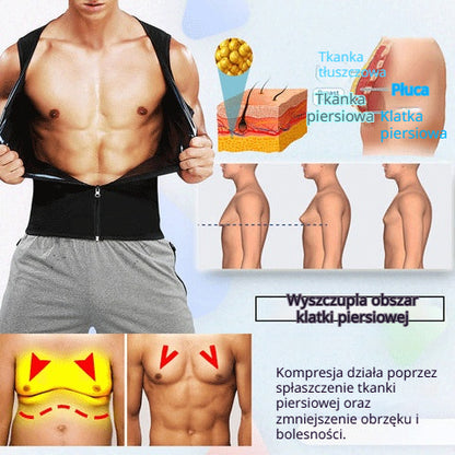 【S-4XL】💪Męska kamizelka modelująca do treningu, intensywne pocenie 🔥, szybkie spalanie tłuszczu ⚡