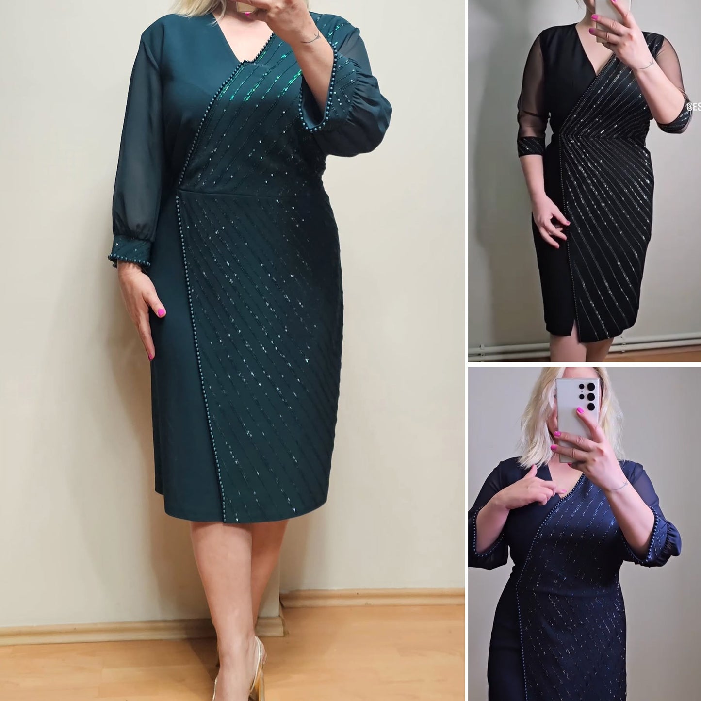👗✨【S-5XL】🛒🌹2025 nowa moda i elegancka sukienka, stylowa i wygodna, lśniące linie