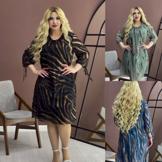 【S-5XL】❤️2024 nowa, wysokiej jakości sukienka w paski 3679641