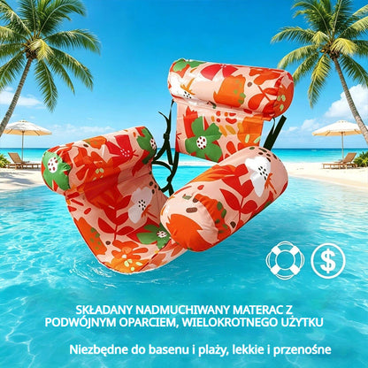 💦📢 Składany pływający materac z oparciem