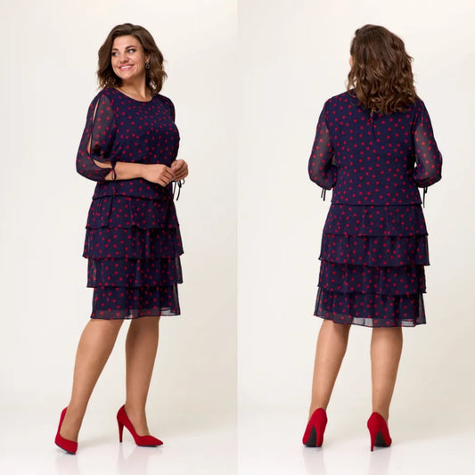 💕💕 【S-5XL】 letnia nowa szyfonowa sukienka 2024 elegancka, modna, wygodna odzież damska plus size--3730217