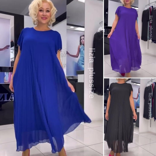 【🔥🏆Najlepiej sprzedające się produkty】 👗【S-5X2024 Nowa, wysokiej jakości elegancka sukienka z szyfonu--3698337