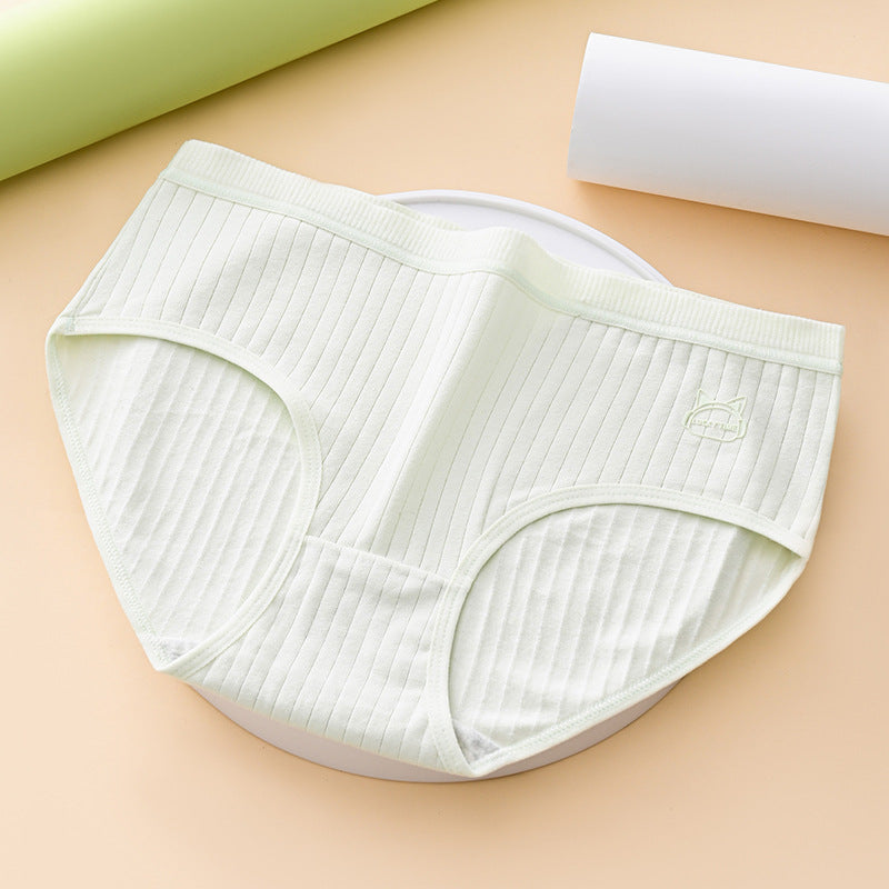 (7 kusů) Pohodlné a jednoduché antibakteriální dámské kalhotky s vysokým pasem