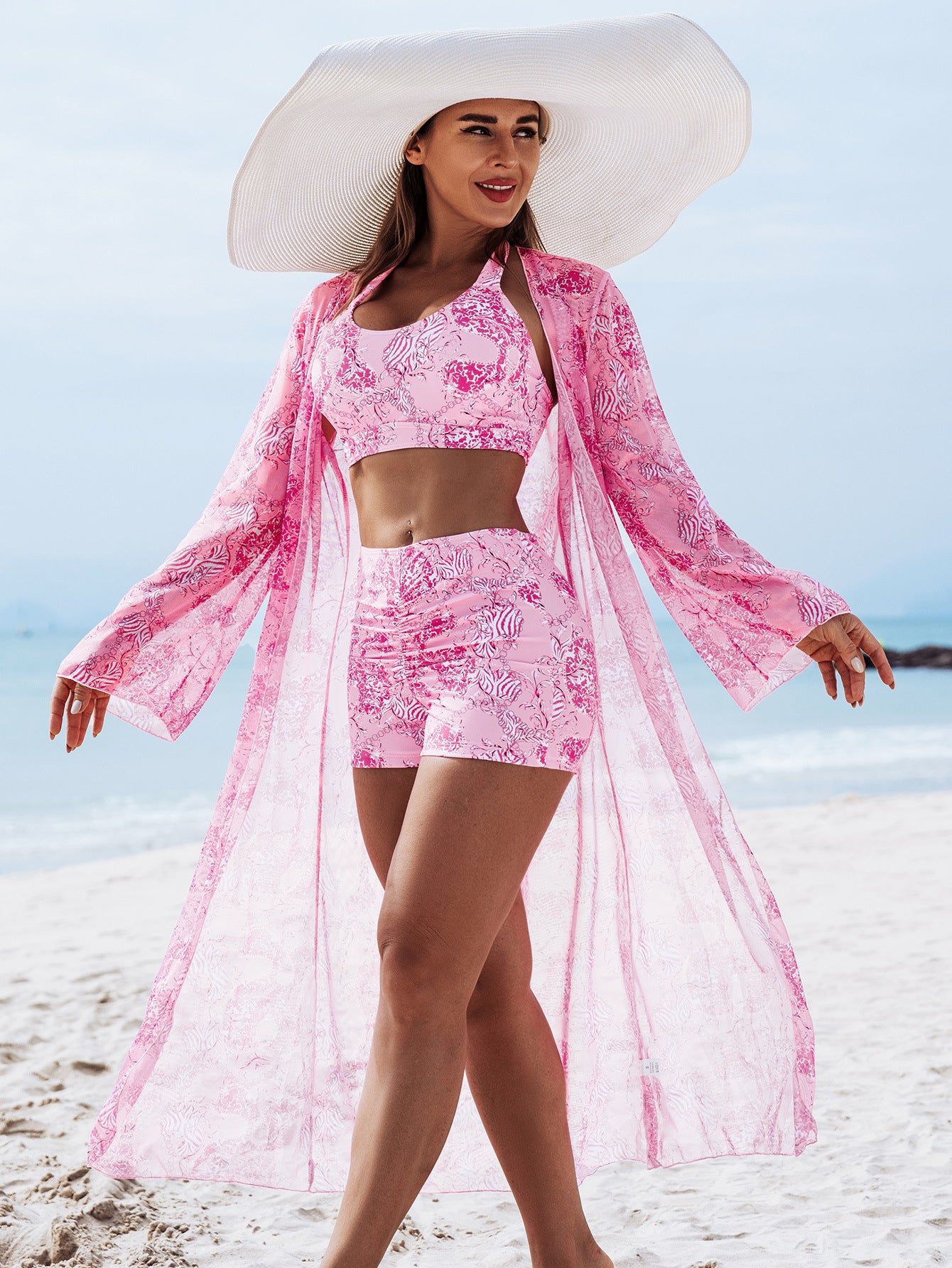 ☀️👙【S-2XL】Damskie bikini trzyczęściowe z nadrukiem, seksowne i wysokiej jakości