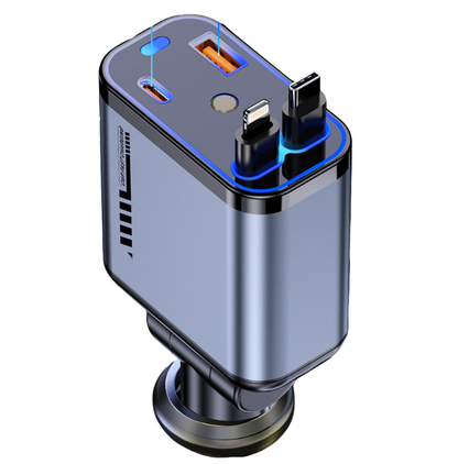 ⚡✨Ultra brzo auto punjač: dva sklopiva USB-C porta sa Starlight ambijentalnim svjetlom i inteligentnom zaštitom 🚗💫