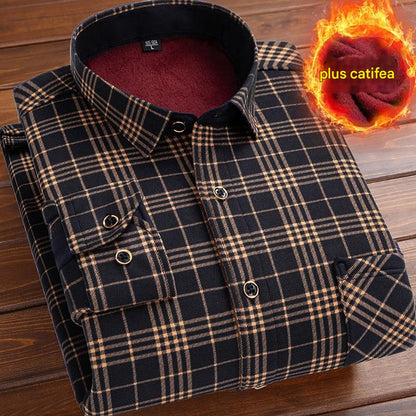 👔【L-4XL】Ciepła koszula w aksamitną kratę na jesień i zimę ✅【45-95kg】