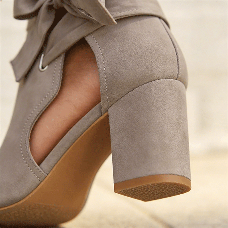 👠 Sandały na grubym obcasie zasznurowane | Nowość 2026 | Z odkrytymi palcami | Rozmiary 36-42