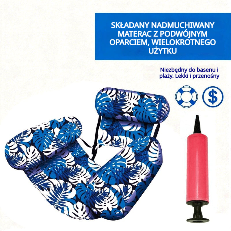 💦📢 Składany pływający materac z oparciem