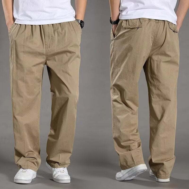 😎👖Nove muške široke pamučne hlače većih veličina, ekstra velike cargo hlače, ravne nogavice, ležerna odjeća za van