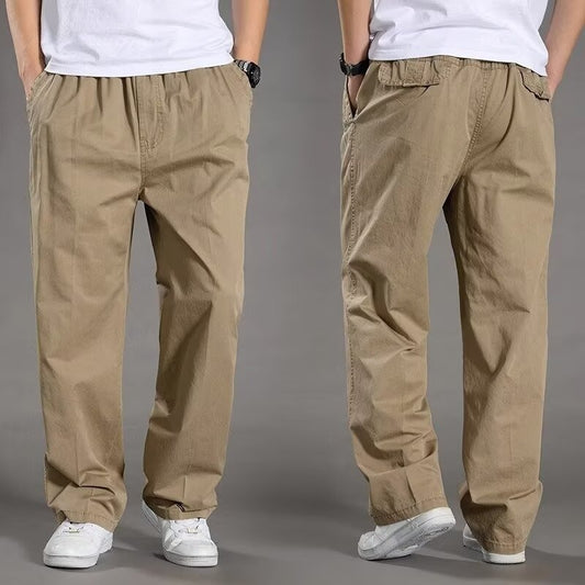 😎👖Nove muške široke pamučne hlače većih veličina, ekstra velike cargo hlače, ravne nogavice, ležerna odjeća za van