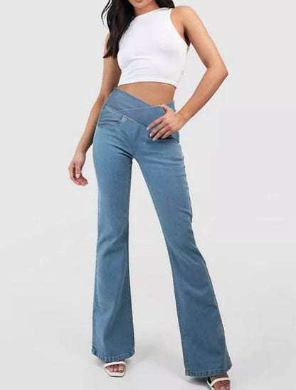 👖🌹【XS-4XL】Traperice visokog struka, uskog kroja i zvonastog kroja koje podižu bokove