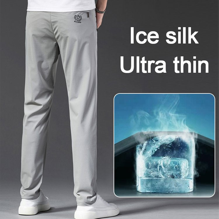 💥🔥【M-5XL】🧊😍 Męskie spodnie z jedwabiu lodowego, super rozciągliwe, oddychające