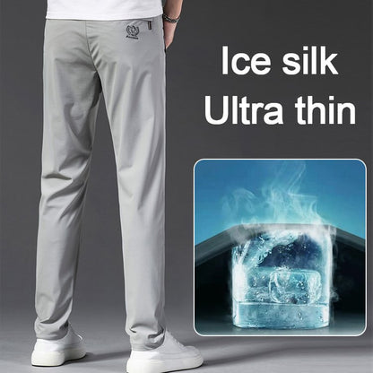 💥🔥【M-5XL】🧊😍 Męskie spodnie z jedwabiu lodowego, super rozciągliwe, oddychające