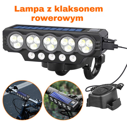 🚨💡 Solarna lampka rowerowa z ładowaniem USB i głośnikiem, idealna do długiej jazdy nocą