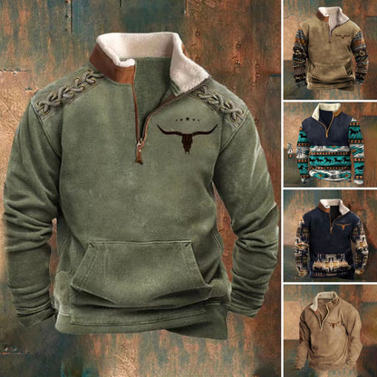 👕【35% sleva】【S-4XL】Pánský módní teplý svetr s dlouhým rukávem a 3D potiskem na podzim/zimu 2025