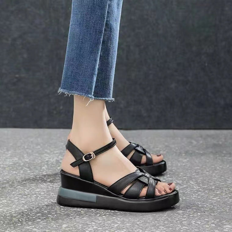 💞【45% popusta】【Veličine 35-40】Nove sandale s platformom od prave kože