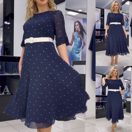 💥👗【Gorąca wyprzedaż】💖【S-5XL】2025 nowa elegancka wiosenna sukienka w kropki, wirująca sukienka damska spódnica
