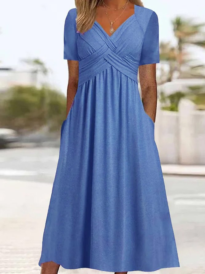 💥Akcija!【S-5XL】retro lanena haljina, širokog kroja koji vizualno stanjuje i daje eleganciju, čini da izgledate mlađe.