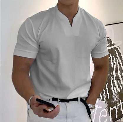 👕【Letnia oferta】【S-5XL】Męska koszula z krótkim rękawem i dekoltem w serek