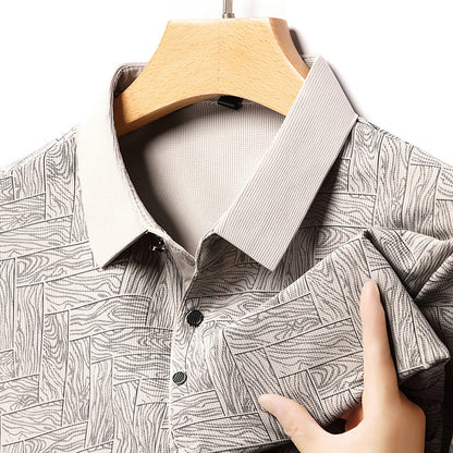 🔥【M-4XL】👔2025 Nowa modna męska koszulka POLO z krótkim rękawem w pask✨jedwabna gładkoś✨wygodna i oddychająca