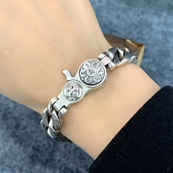 ✨Wysoka jakość 2024 - elegancka, klasyczna męska nowa srebrna bransoletka 925-3739866