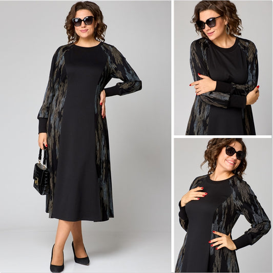💃【S-5XL】💕 Nowa modna ciepła sukienka z długim rękawem 3852765