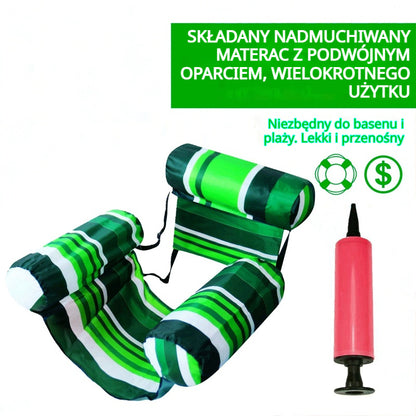 💦📢 Składany pływający materac z oparciem