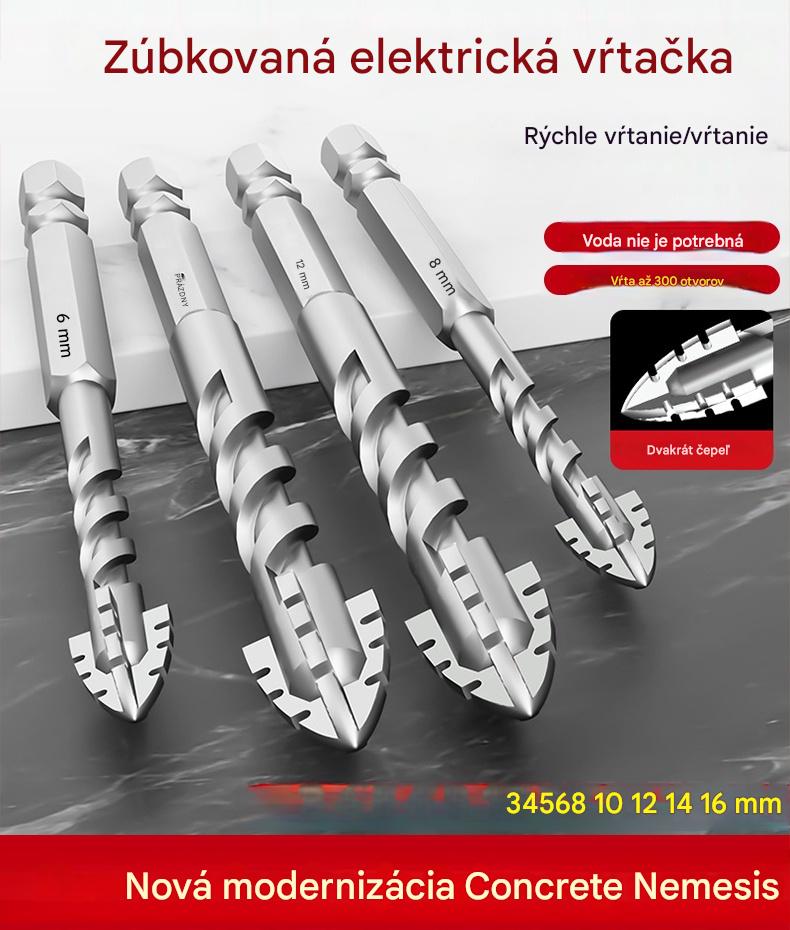 🥇【3+4+5+6+8+10+12】Excentrický vrták 7. generácie vyrobený zo super tvrdej volfrámovej ocele so zúbkovanou hranou