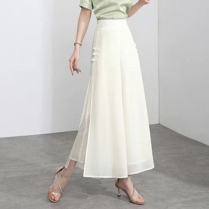 ✨🌈【M-4XL】👖💖【Nowy styl lata】2025 modne i eleganckie spodnie z szyfonu z szerokimi nogawkami, wygodne i oddychające