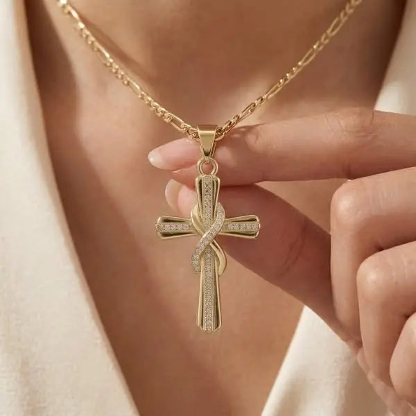 🎀💖Ogrlica s beskonačnim križem i dijamantima od 14 karata