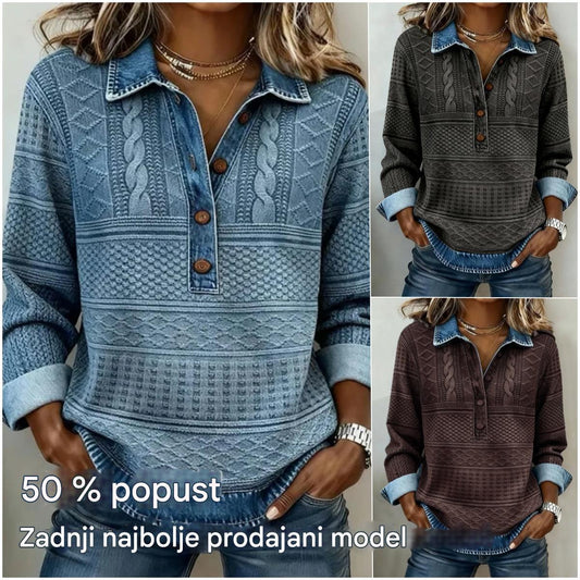 🎁【50% popusta】【S-5XL】 Moderan retro traper top sa stojećim ovratnikom, udoban za nošenje