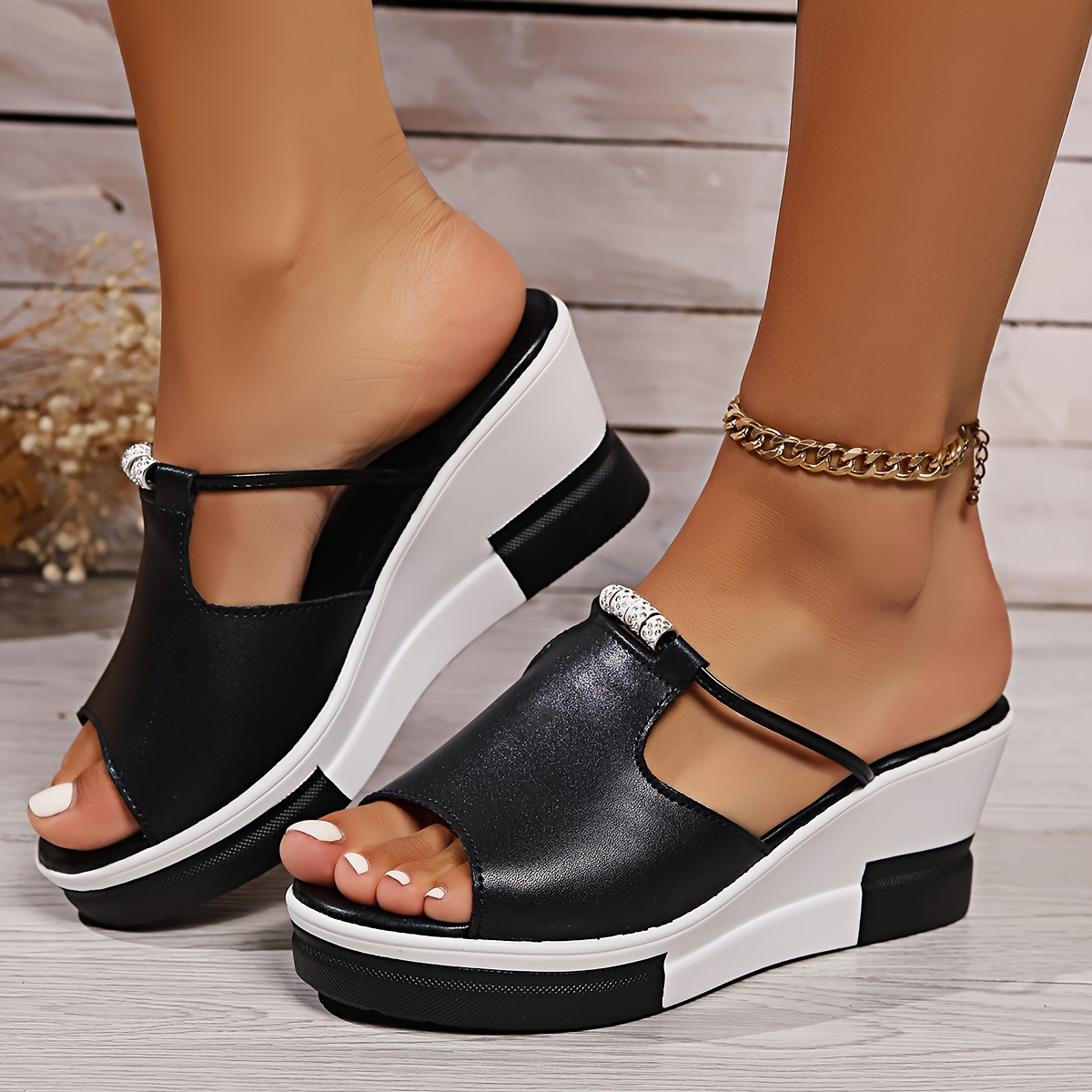 🔥👡【Oferta limitată】Sandale damskie na koturnie ze skóry naturalnej, wyszczuplające i wydłużające nogi, rozmiary 36-43