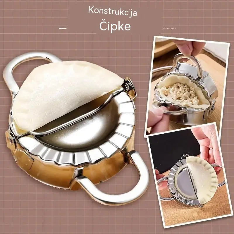 🥟Kalup za rezanje 8,5 cm + kalup za knedle 8,5 cm✨ Napravite savršeno prezentirane domaće knedle za nekoliko minuta! ✨ Nehrđajući čelik prehrambene kvalitete