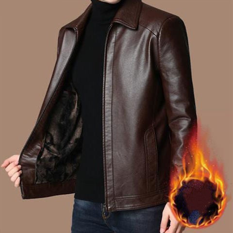😍【45-90kg】【M-3XL】 2024 nowa, jesienno-zimowa męska, wysokiej klasy kurtka skórzana na co dzień 3785780