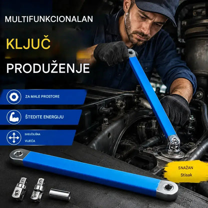 🔧✨【【5 komada po setu】 Podesivi višenamjenski izvlačivi ključ — dvostrani, štedi napor i doseže teško dostupna mjesta