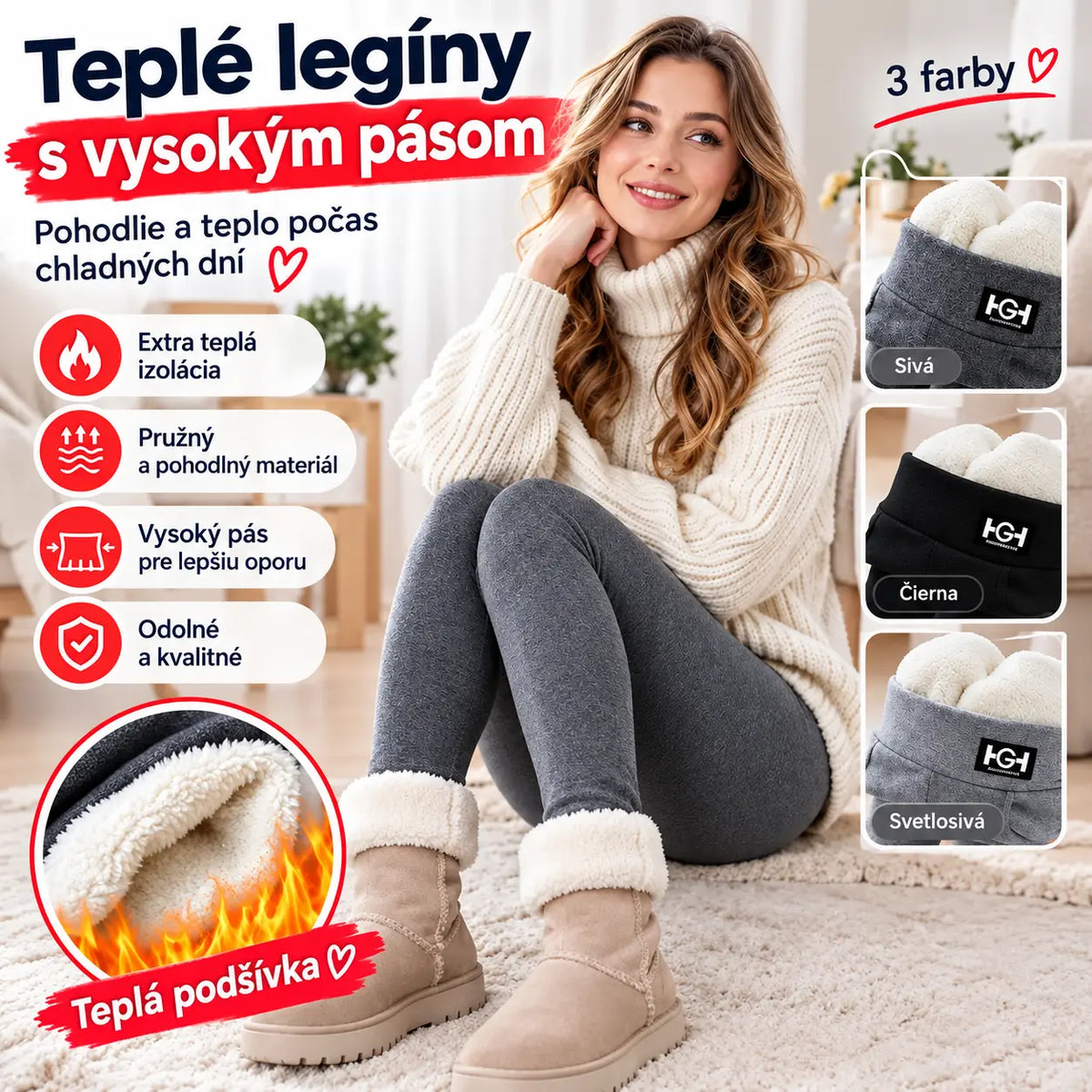 🌈🔥【M-3XL】Nové jesenné/zimné legíny s hrubou flísovou podšívkou – vetruvzdorné a teplé