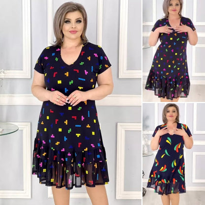 🌈【S-5XL】👗2024 Nowa, oddychająca spódnica z kwiatowym nadrukiem--3682675