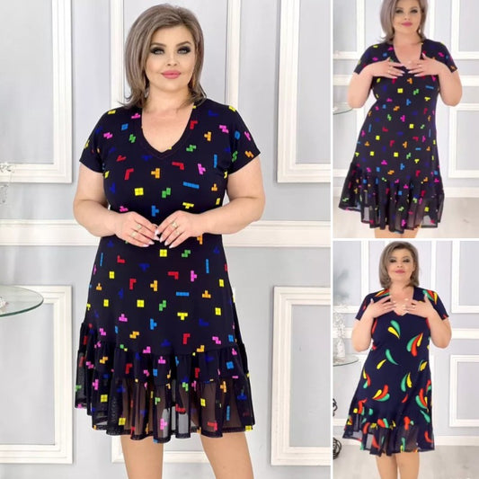 🌈【S-5XL】👗2024 Nowa, oddychająca spódnica z kwiatowym nadrukiem--3682675