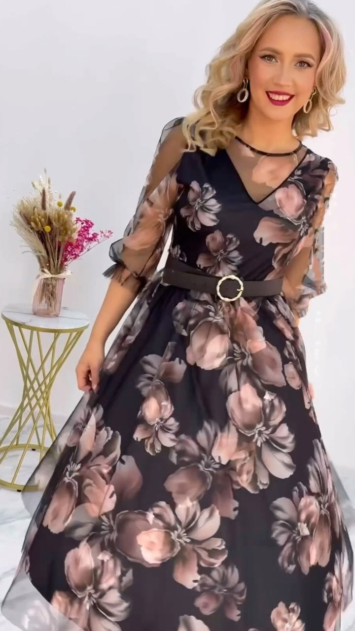 Wyprzedaż magazynowa 🌸💥【S-5XL】Nowa elegancka sukienka z nadrukiem